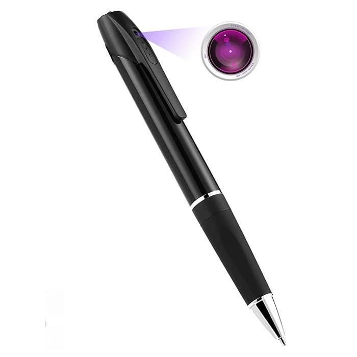 Stylo Caméra Espion Full HD 1080P 30FPS Surveillance Vidéo et Audio Intégré + SD 8Go YONIS Noir