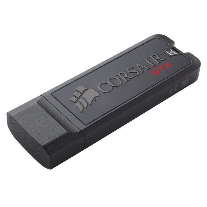 Clé USB - CORSAIR - Flash Voyager GTX - 1000 Go - USB 3.0 - Casquette - Noir