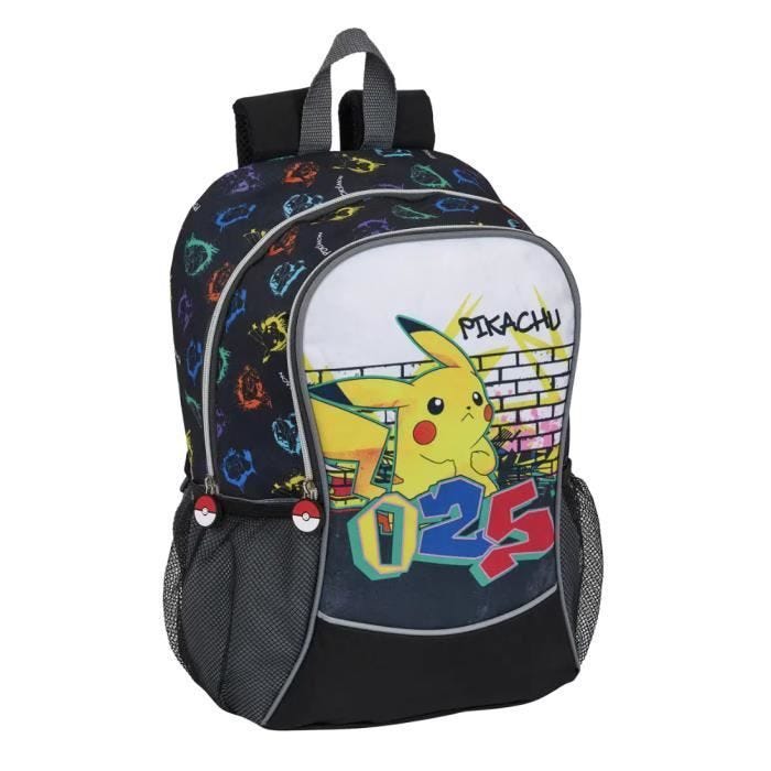 Sac à dos - Pokémon - Pikachu Numéro 25 - 40 cm - Noir et Jaune - Enfant Garçon