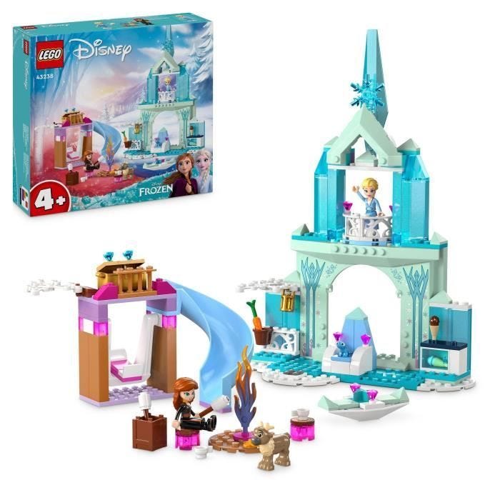LEGO® 43238 Disney Princess Le Château de Glace d’Elsa, Jouet de Princesse La Reine des Neiges, 2 Figurines Animales
