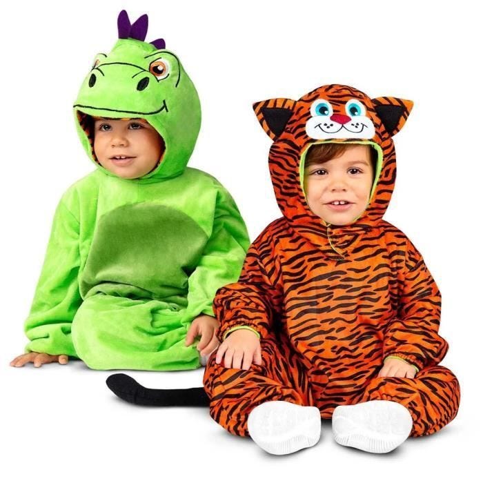 Déguisement réversible tigre/dragon bébé - Vert - 6/12 mois