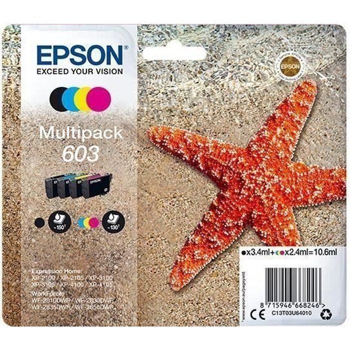 Epson 603 Multipack Cartouche d'encre - Pack de 4 Noir, jaune, cyan, magenta