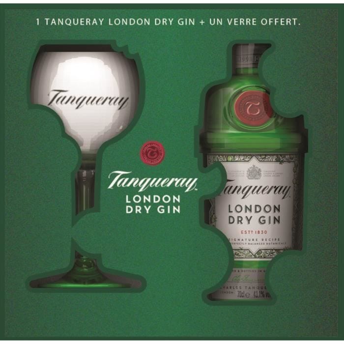 Tanqueray - Coffret London Dry Gin 43,1% Vol. 70 cl + 1 verre