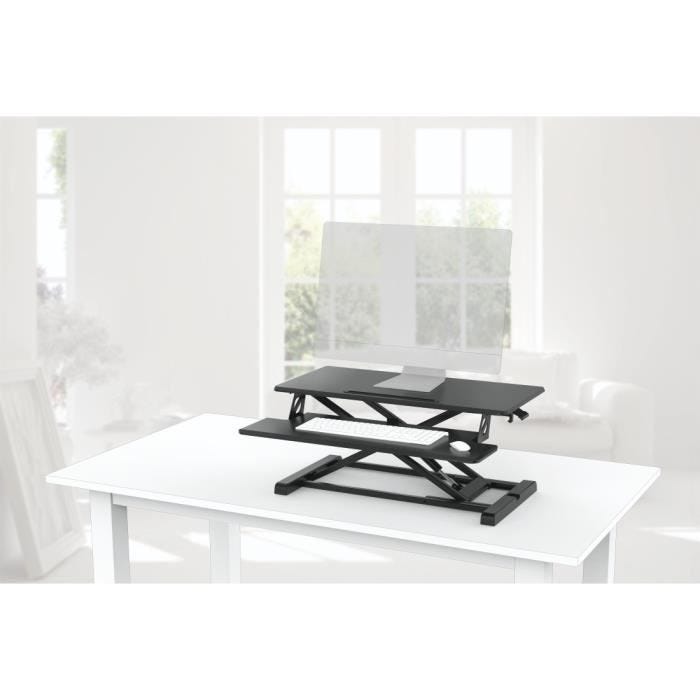 Réhausseur de bureau ajustable en hauteur - HAMA - 80 x 40 cm - Noir - Style industriel-loft