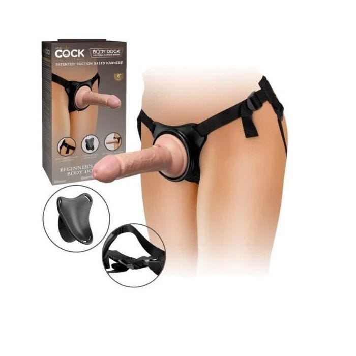 Harnais et gode - King Cock - Elite - Silicone - 17.8 cm - 3.7 cm