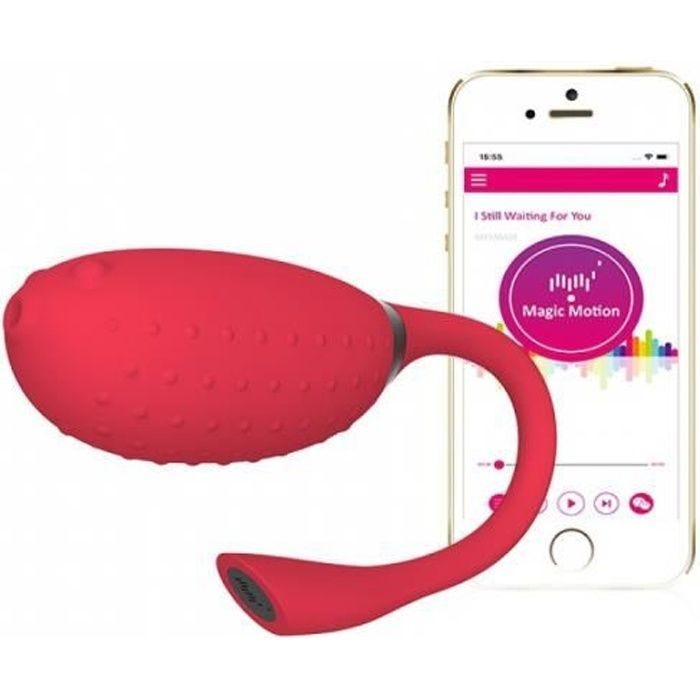 Oeuf vibrant - Magic Motion - Fugu - Contrôle à distance - 7 cm - Rouge