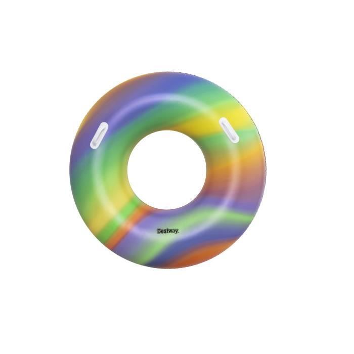 Bouée gonflable - BESTWAY - Rainbow - Diamètre 119 cm - Multicolore - Pour enfants à partir de 6 ans