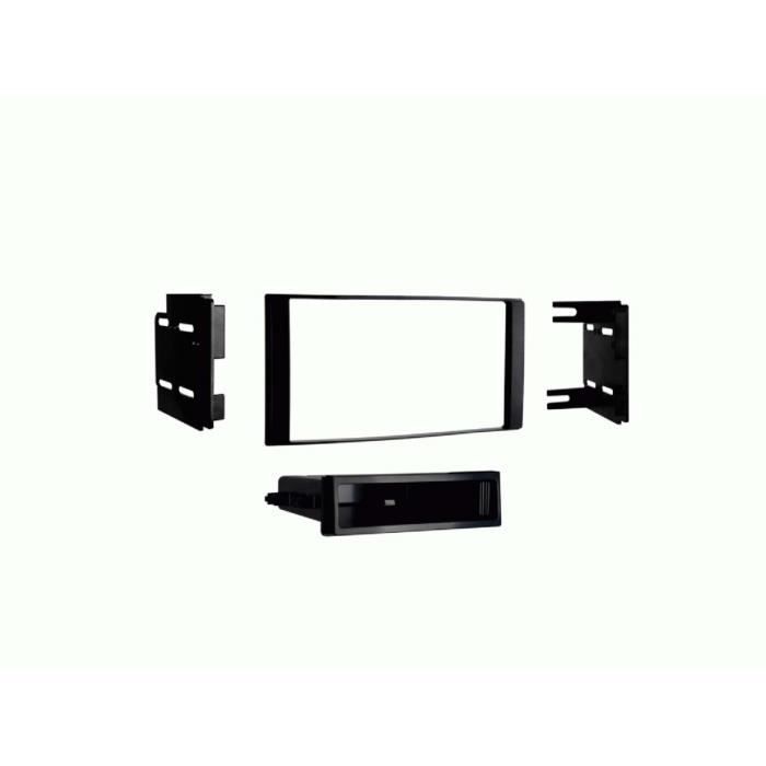 Façade d'autoradio 2-DIN - Nissan - Micra/Note/Versa - Noir - Installation facile - Compatible radio DIN