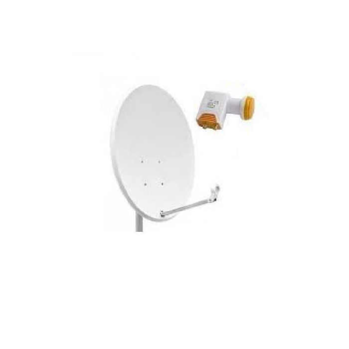 Parabole Satellite - HDME - 80cm - Acier blanc - LNB Dual Universel - 0,1dB