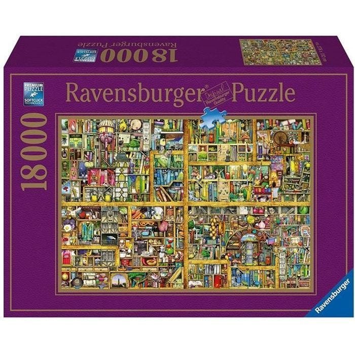 Puzzle 18 000 pièces Bibliothèque magique XXL, Colin Thompson, Adultes et enfants à partir de 14 ans, Fantaisie, 17825, Ravensburger