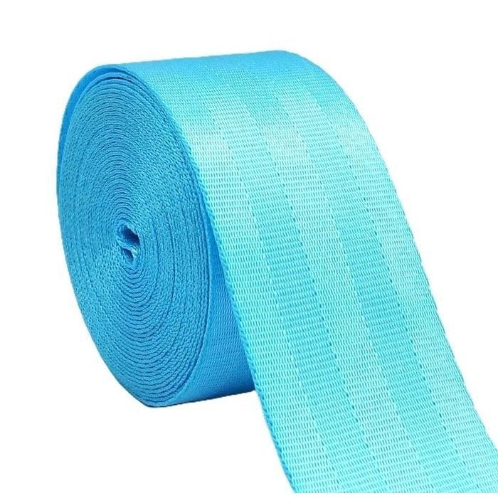 Sangle 48mm Bleu Ciel 10 mètres style ceinture de sécurité en polyester sangle bagages sacs anse bandoulière couture chaises
