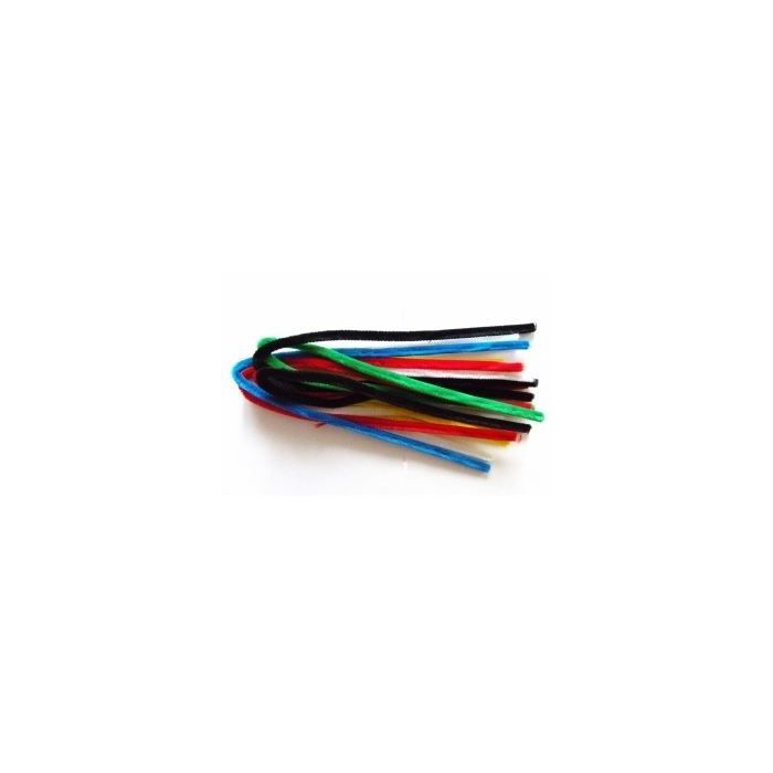 Lot 10 fils chenille multicolores 50cm , 9mm