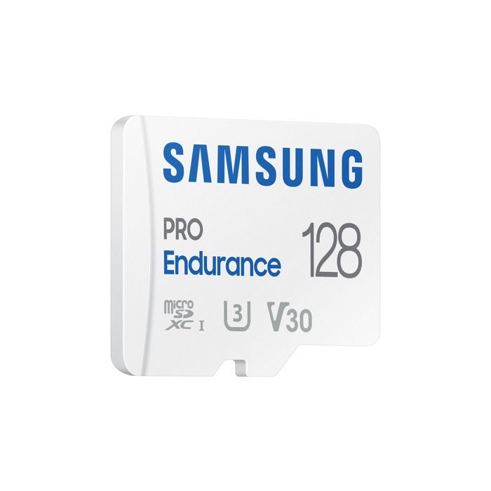 Carte microSDXC Samsung PRO Endurance 128 GB Class 10, UHS-Class 3, v30 Video Speed Class compatibilité vidéo 4K, avec