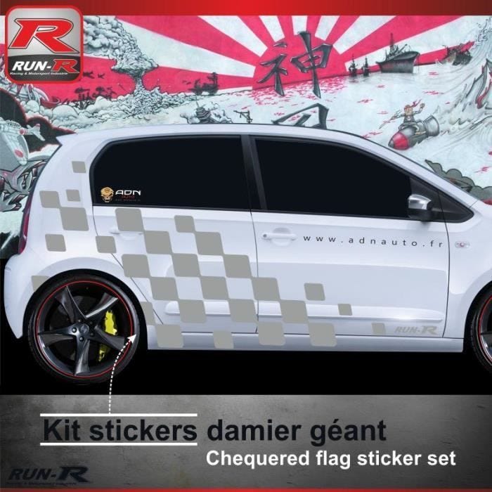 Sticker bas de caisse - VOLKSWAGEN - UP - Lot de 2 - Résistant aux UV - Autocollant transfert