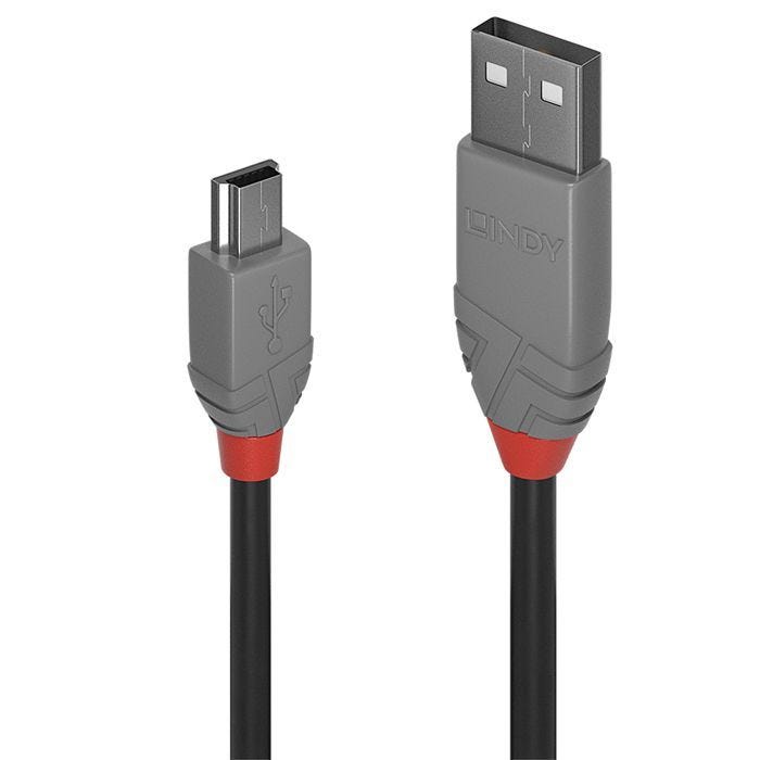 Câble USB 2.0 type A vers Mini-B - Anthra Line - 5m - LINDY