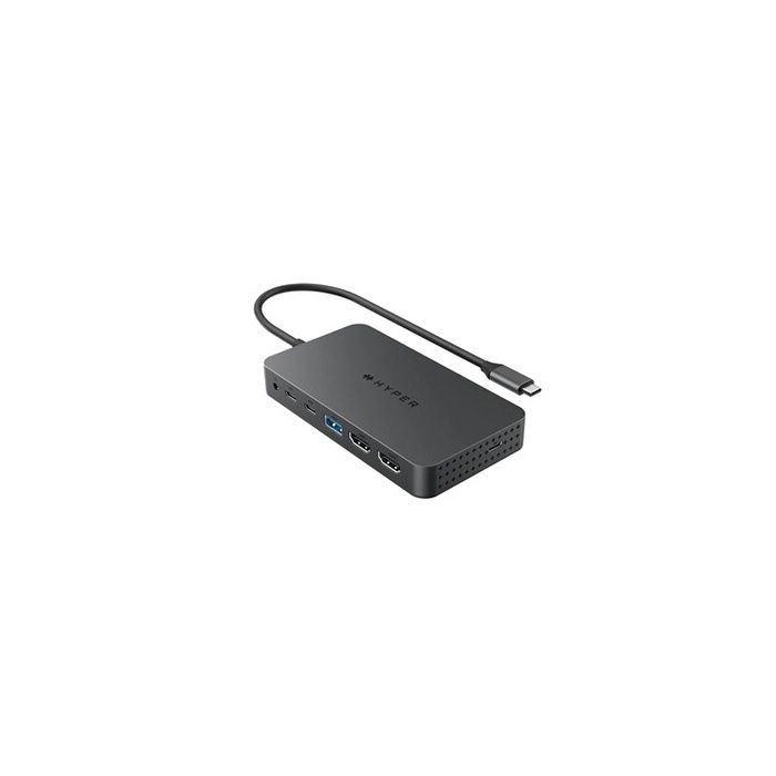 Adaptateur USB-C - Hyper - HD70002GL - 7 Ports - Double HDMI 4K - Charge Rapide 100W