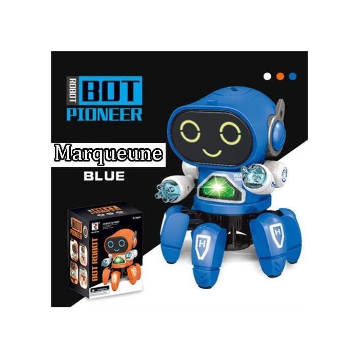Robot hexapode électrique dansant, musique légère, jouets pour enfants garçons et filles - bleu