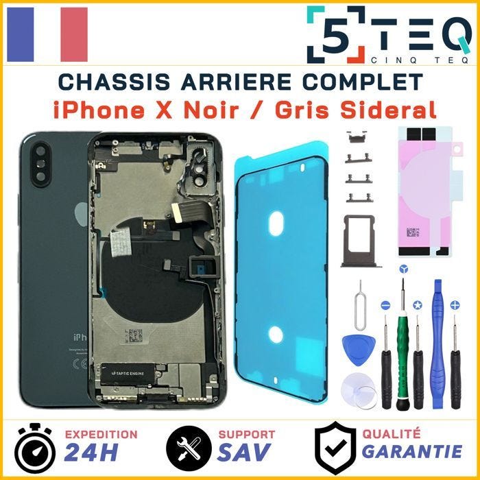 Chassis Prémonté Remplacement pour iPhone X Noir Complet Joint Ecran, NFC + Kit