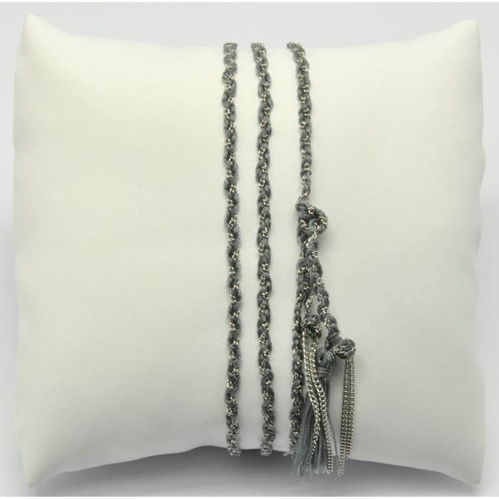 Bracelet - Belle mais pas que... - Argent - Coton tressé - 1,2cm de large - Femme