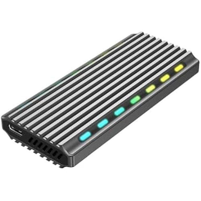 Boîtier USB 3.1 pour disque M.2 NVMe GEMBIRD EE2280-U3C-03 en aluminium RGB