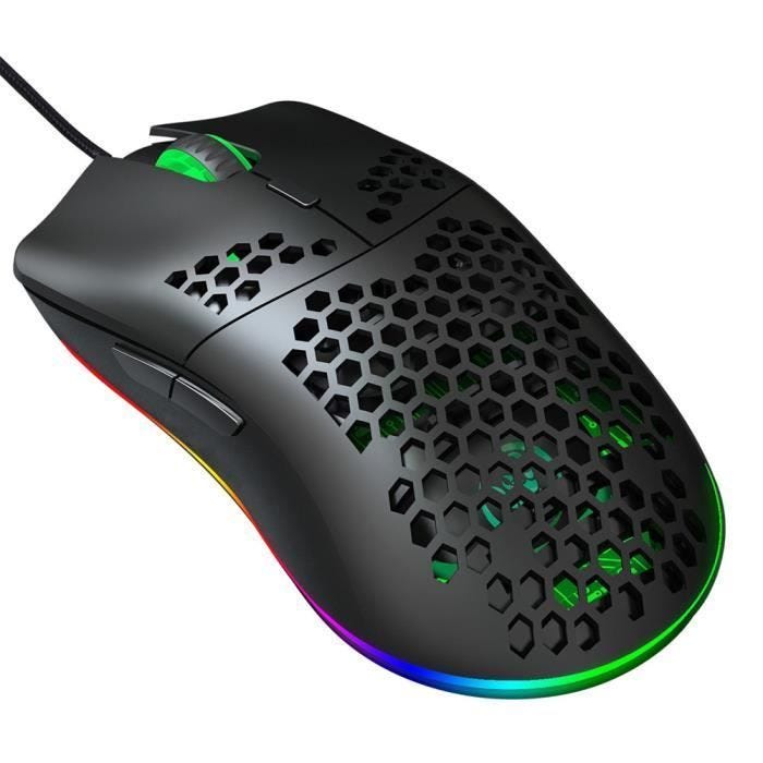 Souris de jeu - HXSJ - J900 - Ergonomique - Éclairage RVB - Programmation de macro