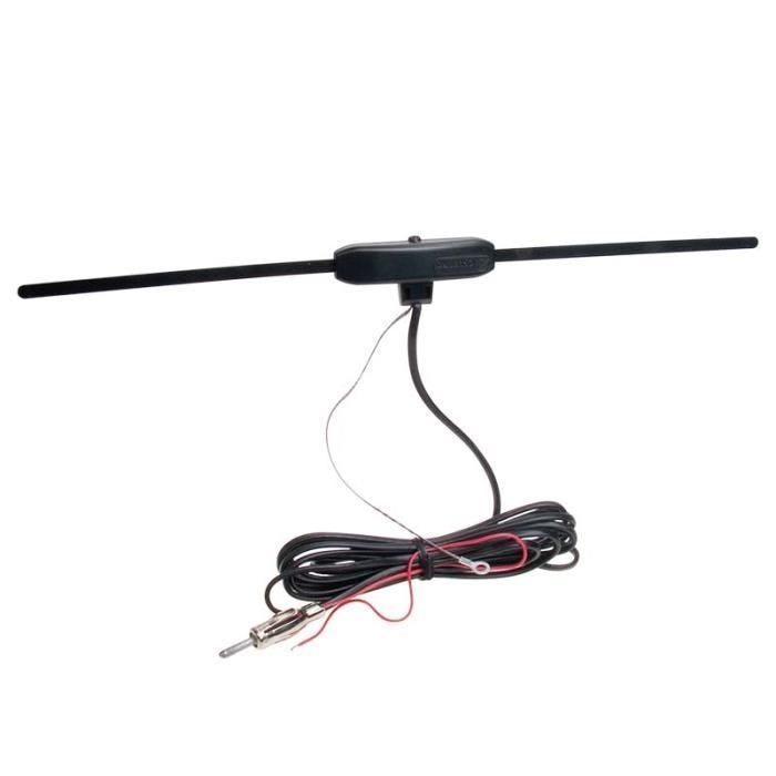 Antenne - Universelle - AM/FM/TMC - Adhésive - Noir - Voiture