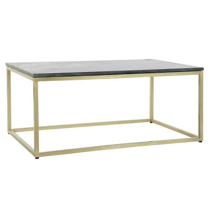 Table basse - Marbre Fer - 100 x 61 x 43 cm - Blanc