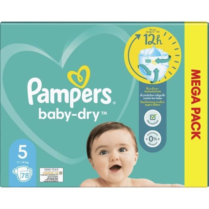 PAMPERS Baby-Dry Taille 5 - 78 Couches