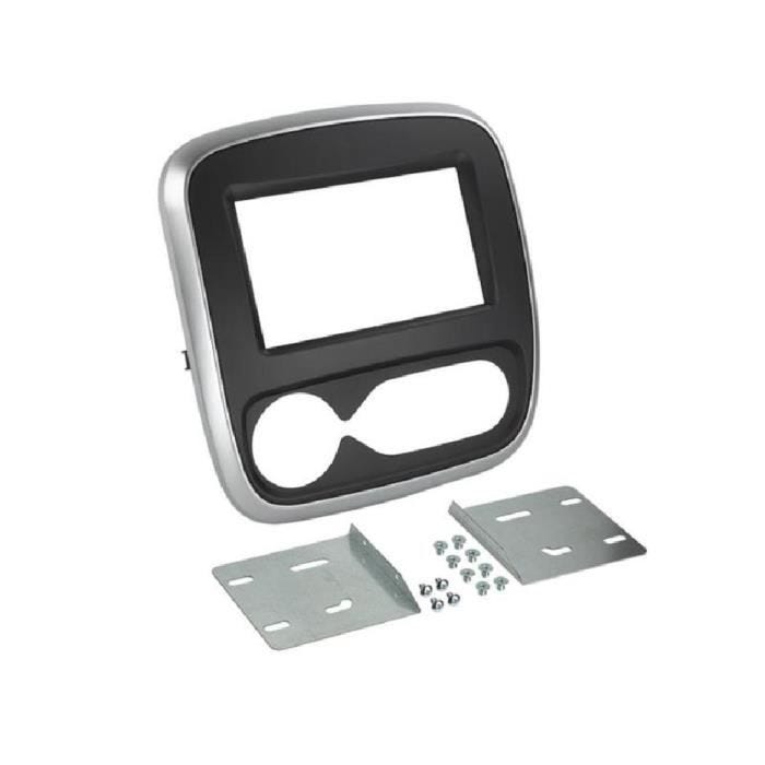 Kit support Autoradio - Compatible Renault Opel Fiat - Noir argent - Pratique - Durable - Facile à installer