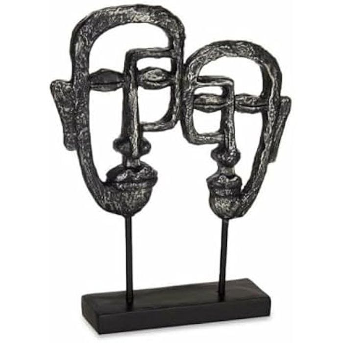 Figurine décorative - GIFT DECOR - Visage Noir - 27 x 32,5 x 10,5 cm - 4 unités - Multicolore
