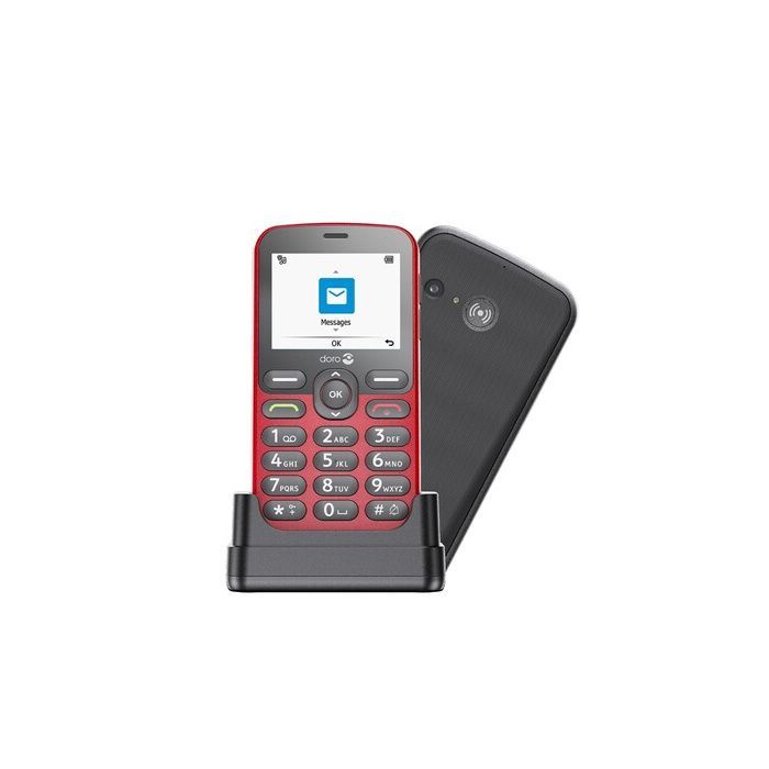 Téléphone portable Doro bloc 4G seniors 1880 rouge