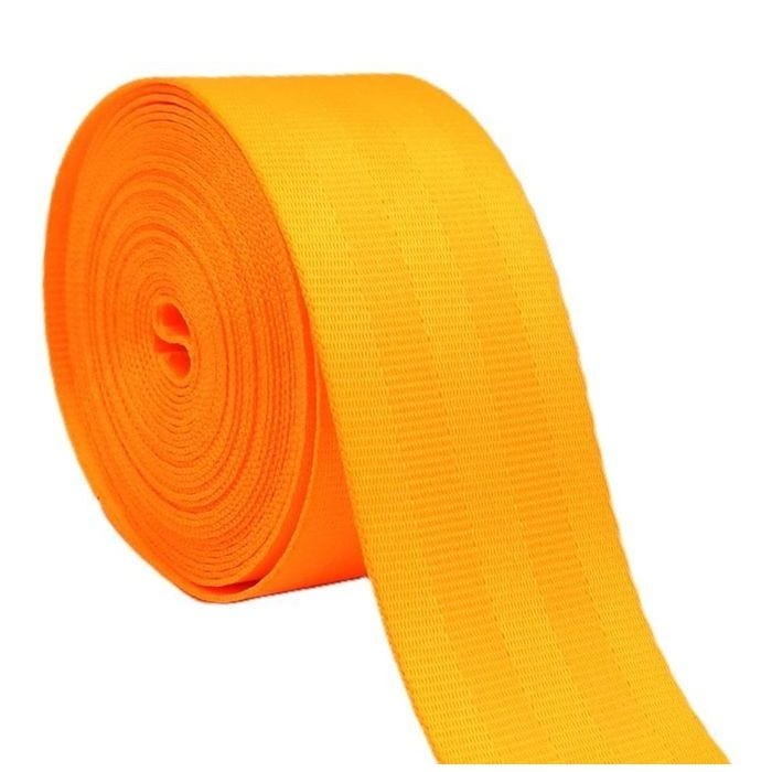 Sangle Polyester 48mm Orange Fluo e Ceinture de Sécurité pour sacs Couture accessoires Anse bandoulière bagages créations fait main