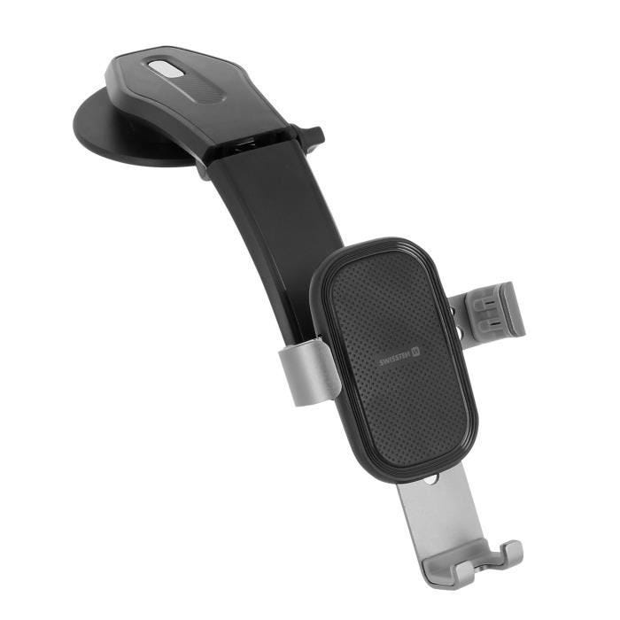 Support voiture - Swissten - Tableau de bord - Gravité - Noir - 360° rotatif