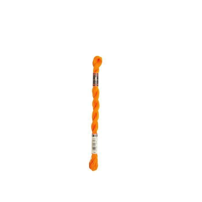 Fil - DMC - Coton Perlé Small N8 - Couleur Orange - 100% Coton - 25 mètres