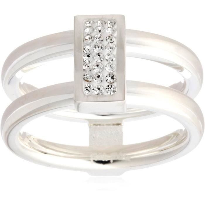 Bague en acier inoxydable pour femme - FOLLI FOLLIE - 3R13F010C - Silver - Argenté - Taille 54