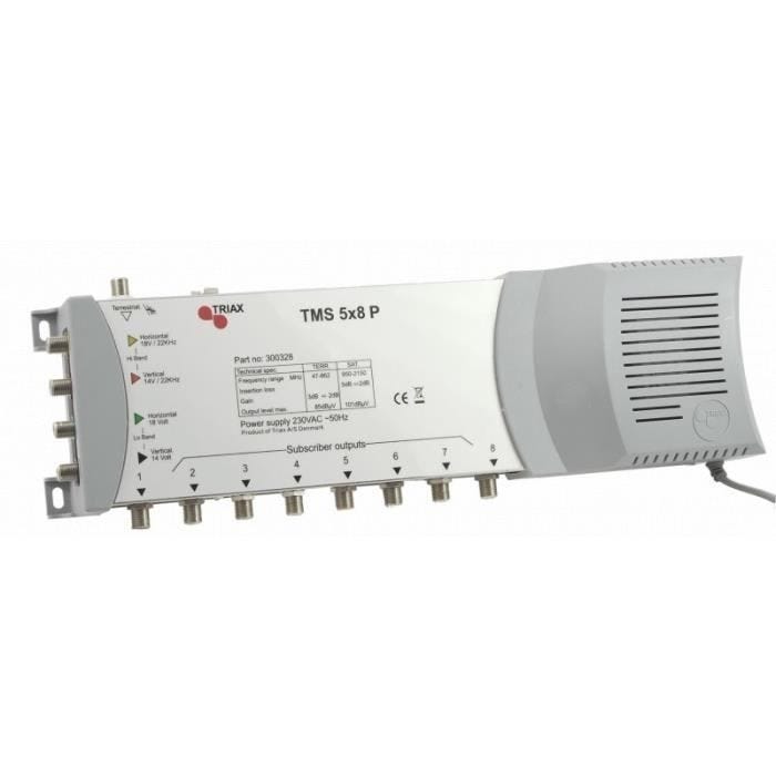 Splitter - TRIAX - TMS5X8P - Couleur Gris - Impédance 75 Ohm - 13 Ports RF coaxial