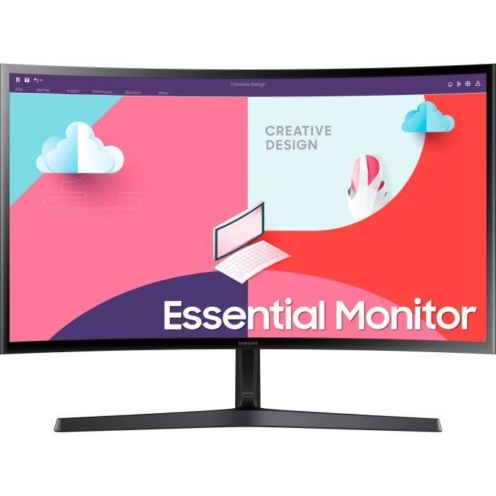 Ecran PC Incurvé - SAMSUNG S24C366EAU - 24" FHD - Dalle VA - 4 ms - 75Hz - HDMI / VGA - AMD FreeSync