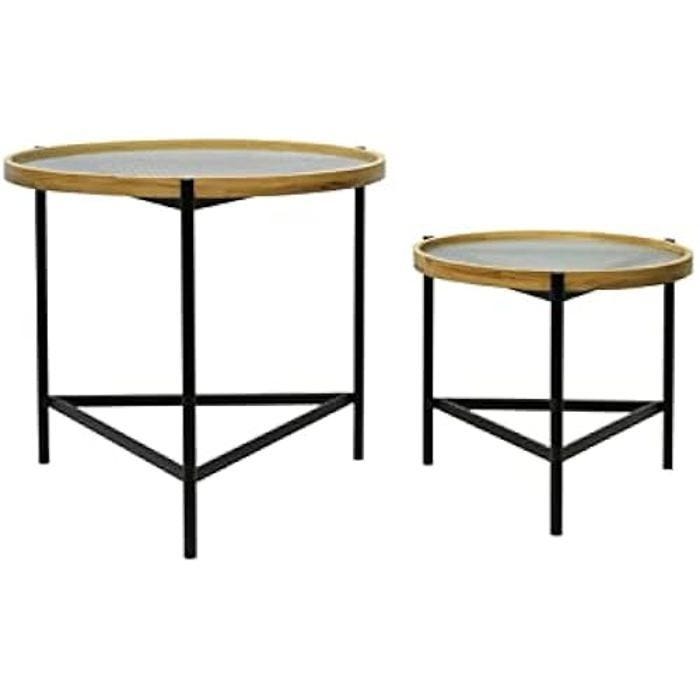 Tables - DKD HOME DECOR - Lot de 2 - Métal Noir - 64x64x55 cm - À monter soi-même