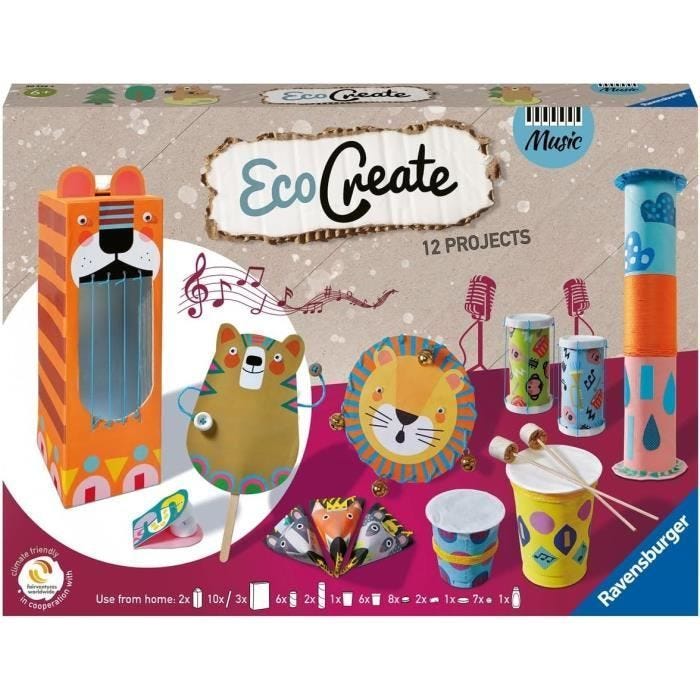 EcoCreate Eco-responsable Recyclage, Jouets, Fabrication objets, Loisir créatif, Dès 6 ans, 20229, Ravensburger