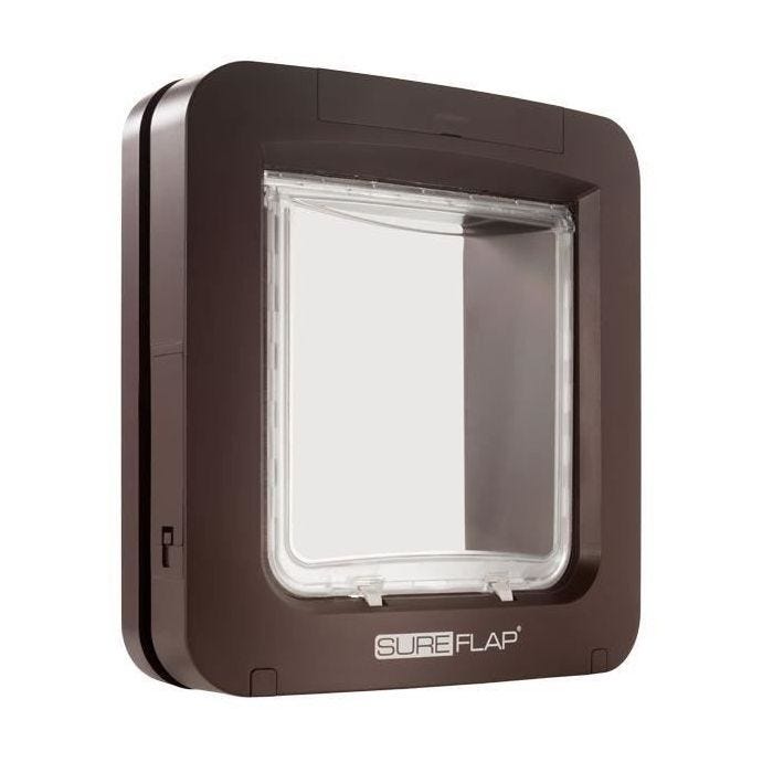 SUREFLAP Grande chatière à puce électronique - Marron - 178 mm x 170 mm (Mémorisation d’un maximum de 32 puces)