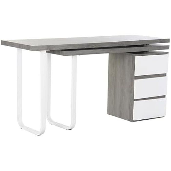 Bureau - DKD HOME DECOR - Modèle Standard - Métal et MDF - Gris - 150x120x75 cm