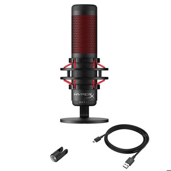 Microphone Gaming - HyperX - QuadCast - Noir - Filtre anti-pop - 4 diagrammes polaires