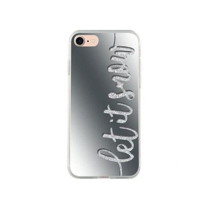 Coque pour iPhone SE 2020/8/7/6S/6 Rigide Effet miroir et pailletée Let it snow BIGBEN CONNECTED Transparent