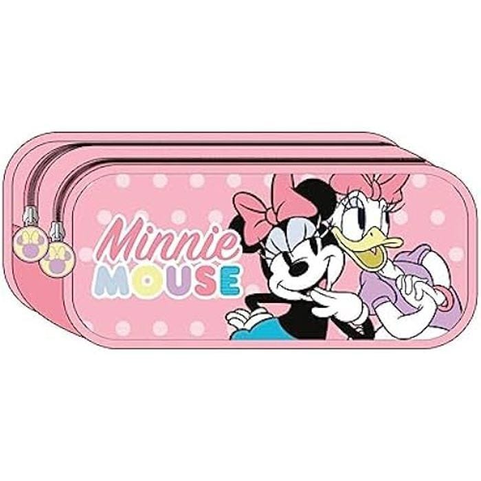Trousse Scolaire - MINNIE - 2 Compartiments - Rose - 22x8x10 cm - Polyester