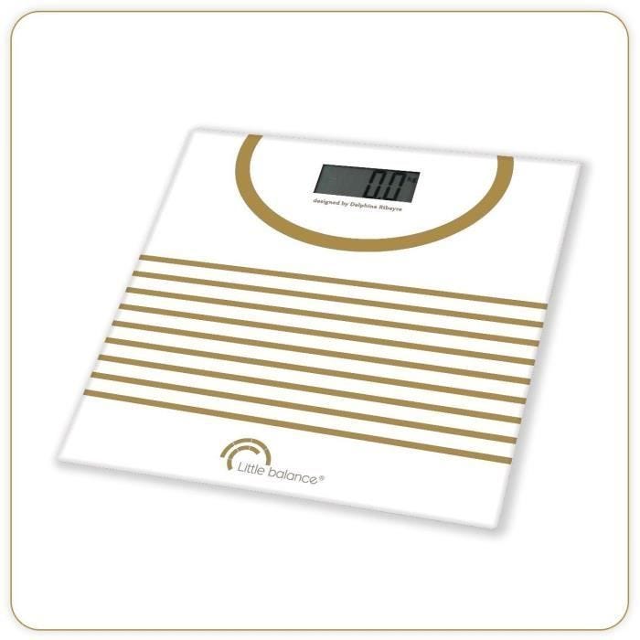 Pèse personne électronique LITTLE BALANCE Marinière Gold - balance électronique - 180 kg/100 g - Design Marinière Gold