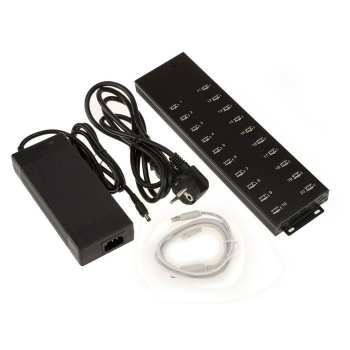 HUB INDUSTRIEL USB 2.0 - 20 Ports Puissance maximale 96W - 0.9A par port USB