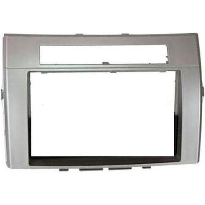 Facade autoradio 2DIN - TOYOTA - Corolla et Verso 2005-2009 - Argent - Fixation 2520 requise