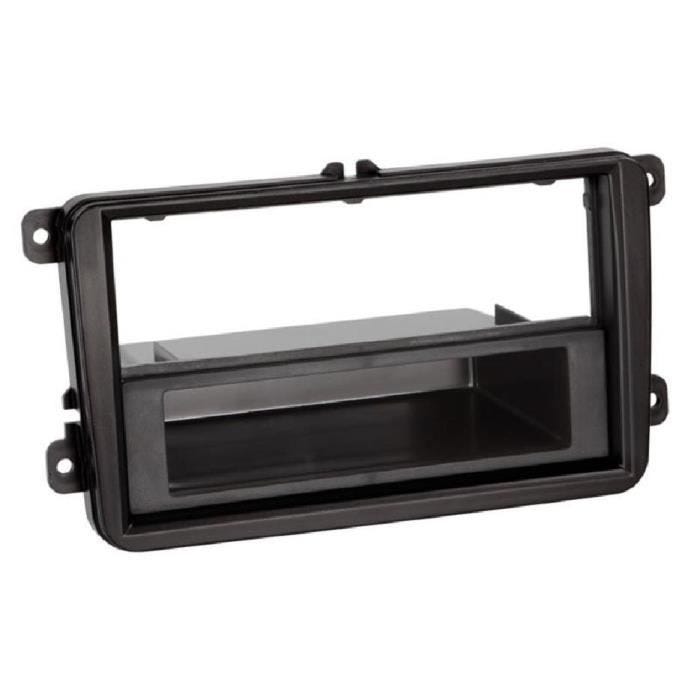 Facade autoradio - ADNAUTO - FA261A - Compatible Skoda VW Seat - 1Din - Vide poche - Noir