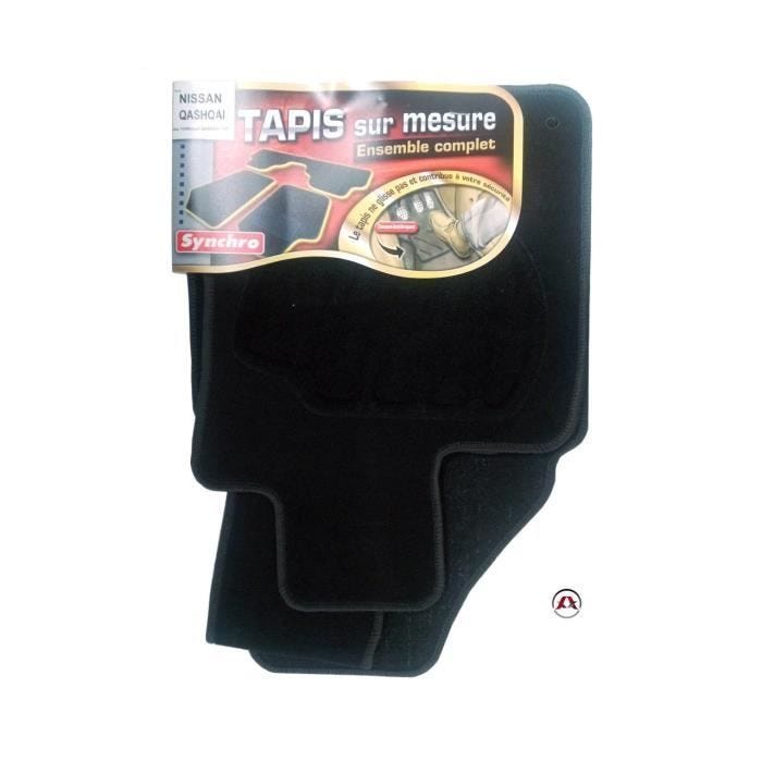 Tapis de sol - Nissan - Qashqai ap07 - Sur mesure - Noir - Antidérapant