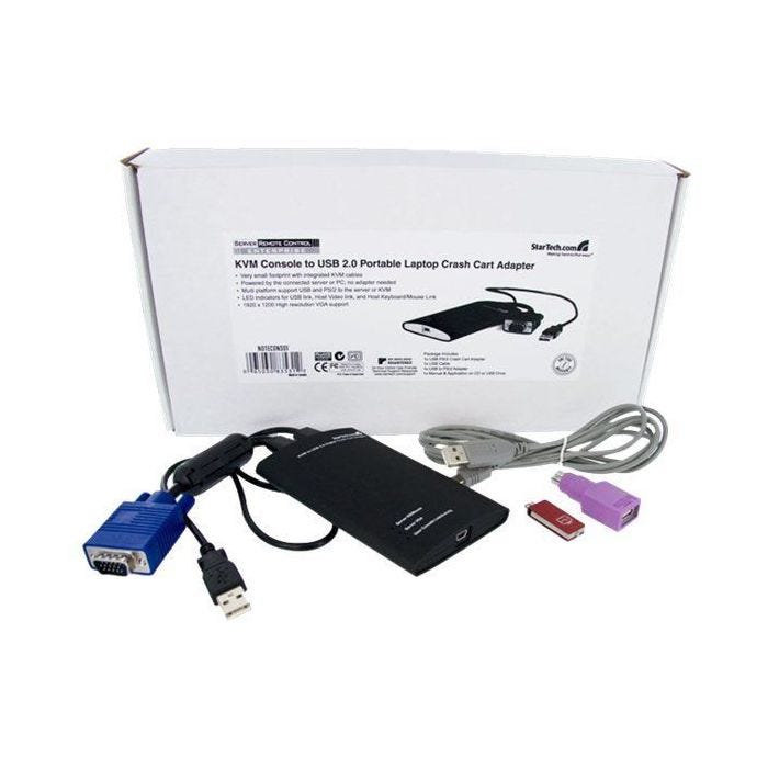 STARTECH Adaptateur crash cart pour PC portable - Console KVM vers USB 2.0 - USB A (M) - PS/2 (M) - VGA (M) - KVM portable